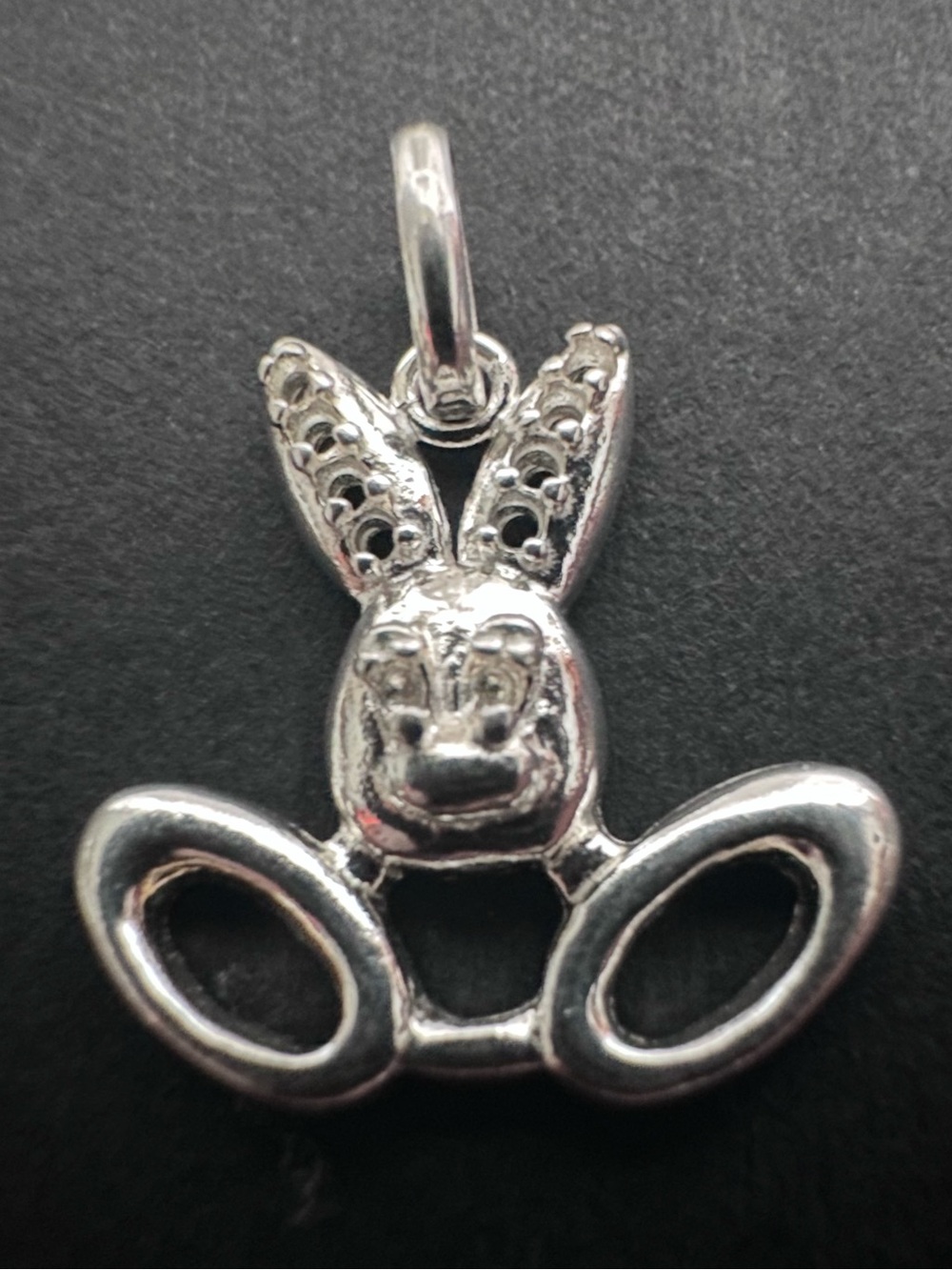 NWT .925 Sterling Silver Bunny Rabbit Masquerade Mask Cutout Charm Pendant